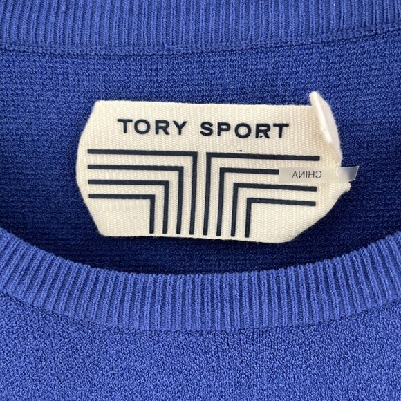 Tory Sport Women's Medium Tunic Blue and White FABRIC FLAW READ - Picture 3 of 10